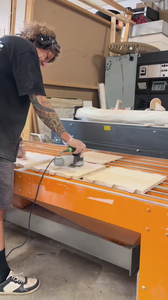 Browser Bin vinyl opbergbox in berken multiplex hout, modulair